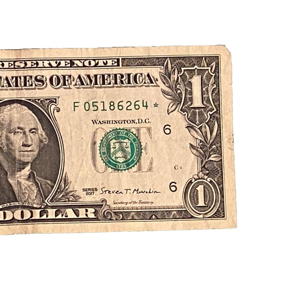 $1 Dollar Star Note - Low Print Run - 250K - Low Serial Number 2017A F05186264*